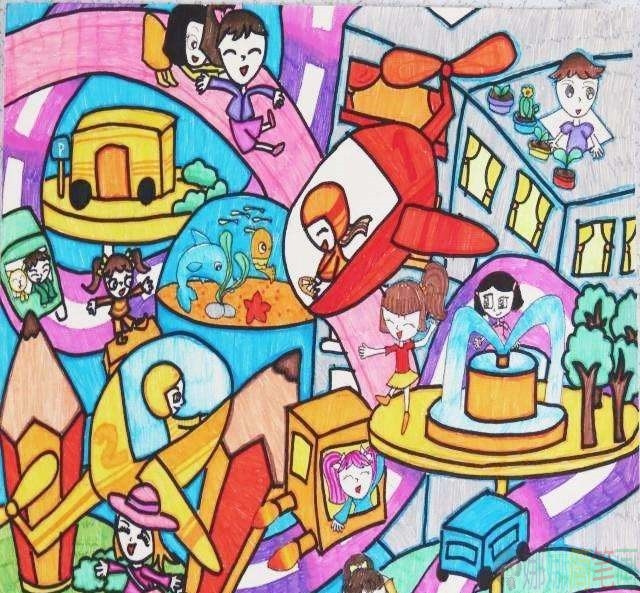 未来城市儿童画一等奖作品