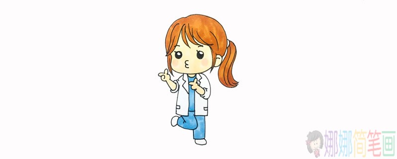 俏丽可爱的女医生简笔画