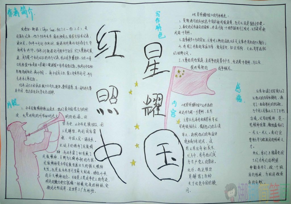 红星照耀中国手抄报图片