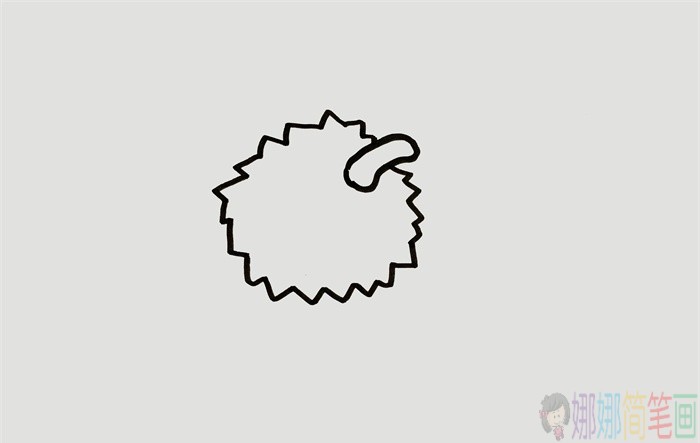 榴莲简笔画,榴莲怎么画