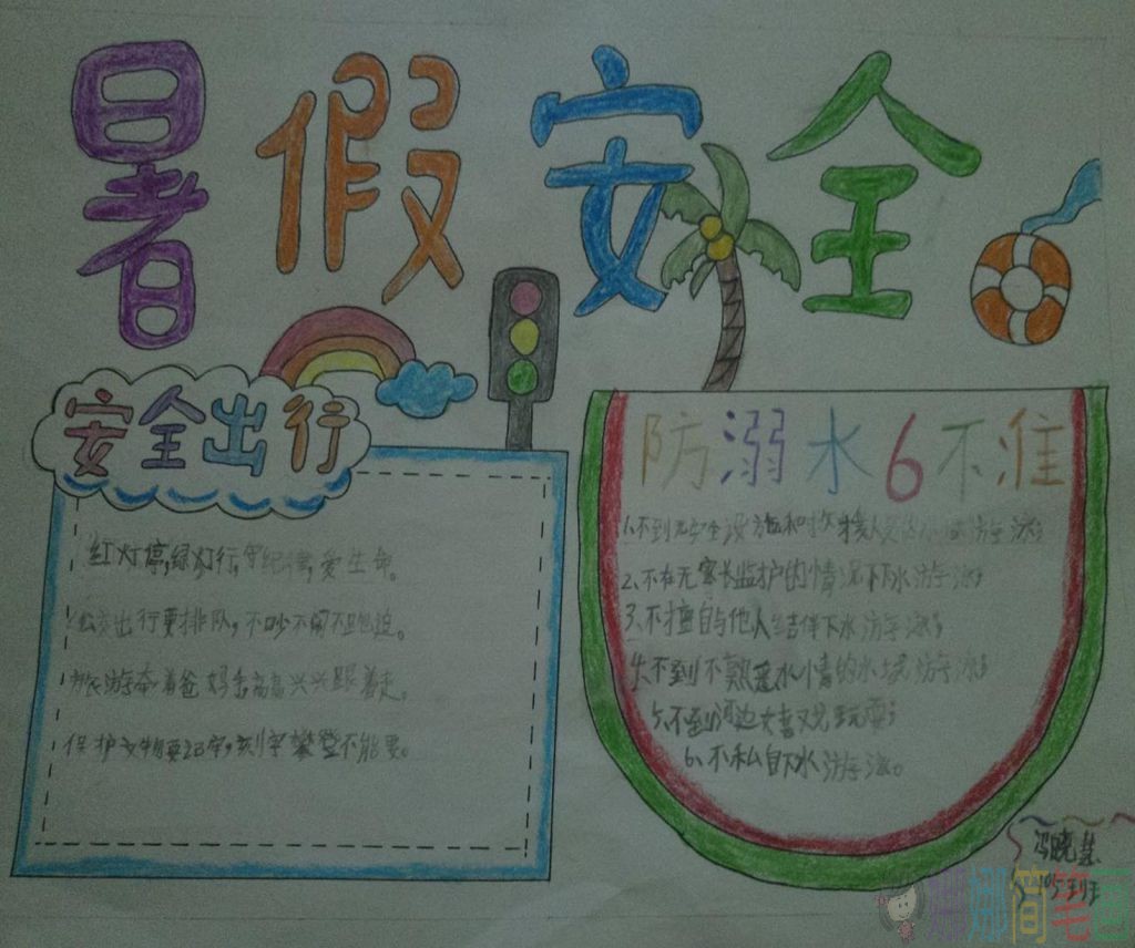 关于暑假安全的手抄报