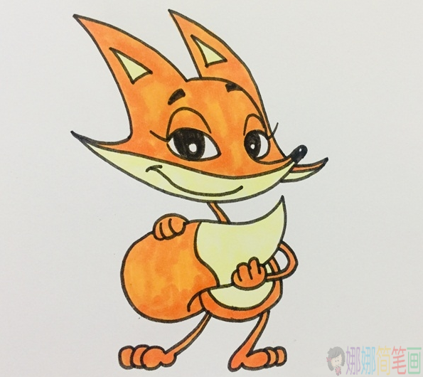 狐狸儿童画,狐狸简笔画画法