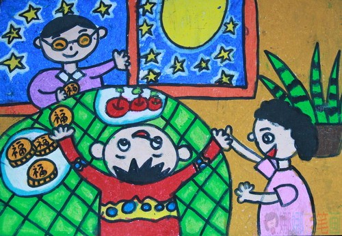 中秋节儿童画怎么画