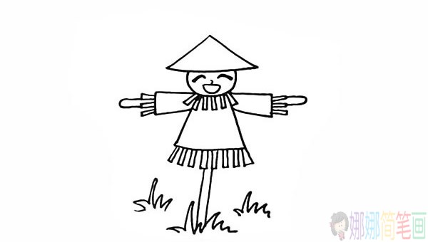 稻草人简笔画,稻草人怎么画