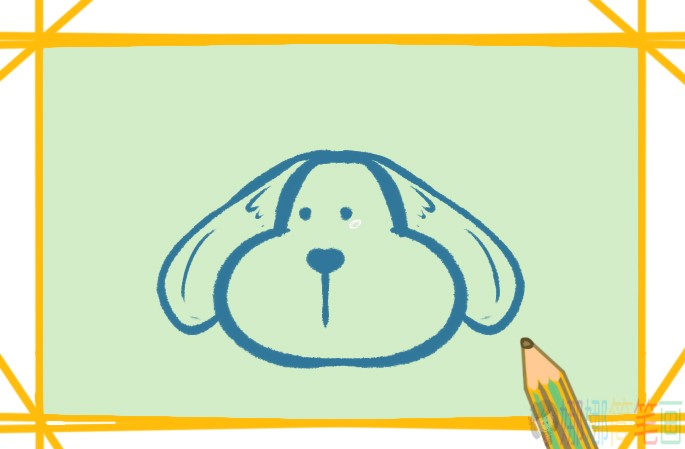 金毛犬儿童简笔画画法步骤