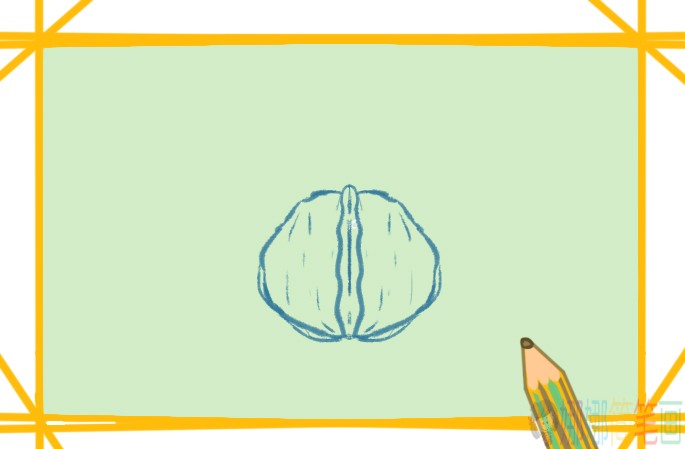 核桃简笔画,核桃儿童绘画图片