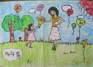 感恩教师节小学生绘画作品