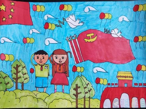 争做新时代好队员儿童画