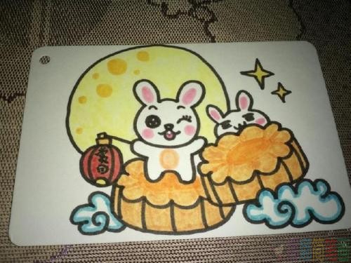 中秋节少儿绘画作品