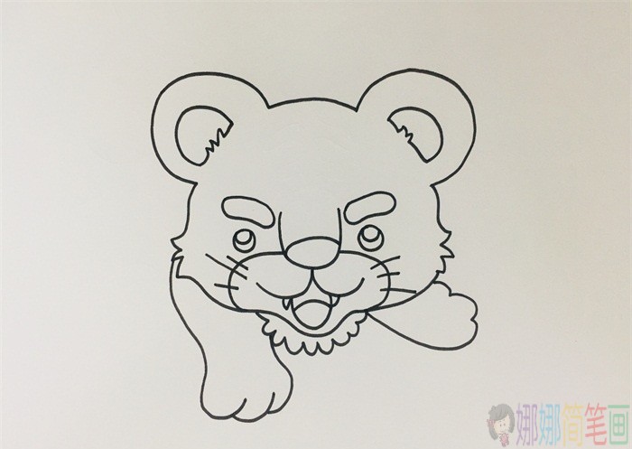小老虎简笔画,老虎儿童画怎么画