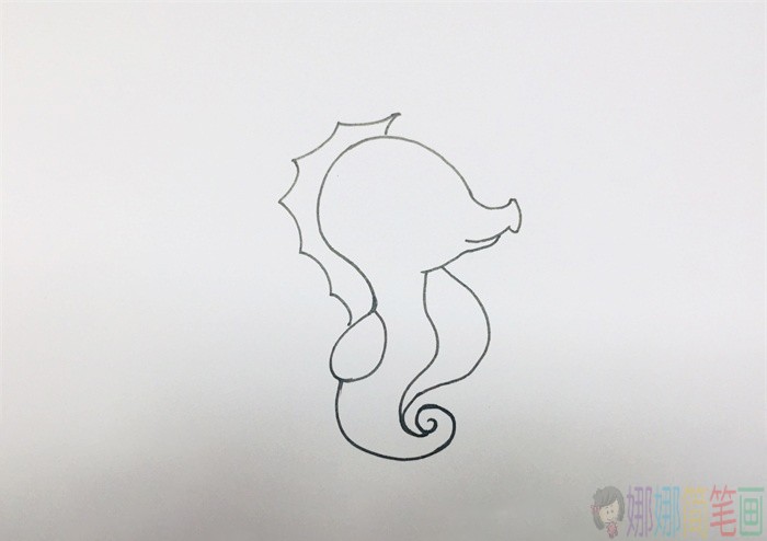 海马简笔画,海马幼儿画法
