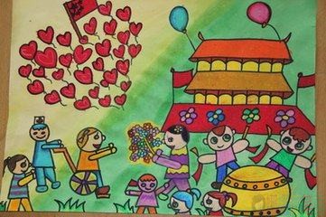 国庆节少儿绘画作品