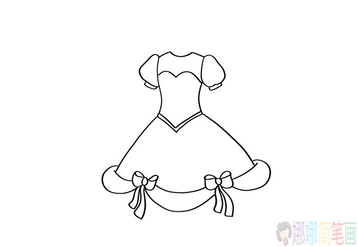 婚纱简笔画,婚纱的画法