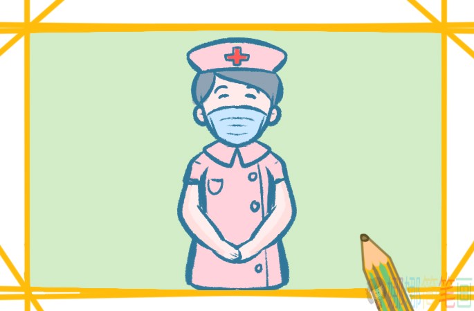抗疫护士阿姨人物简笔画