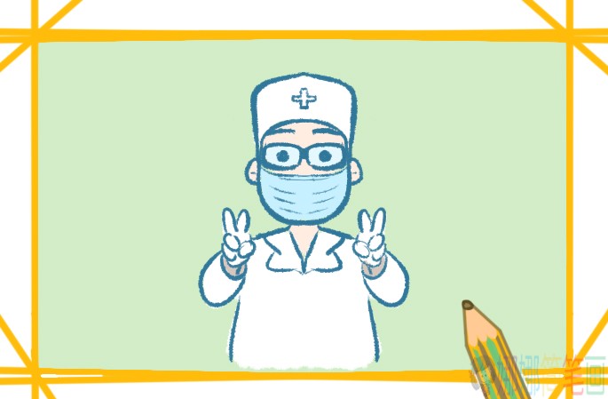 抗击疫情的医生叔叔简笔画