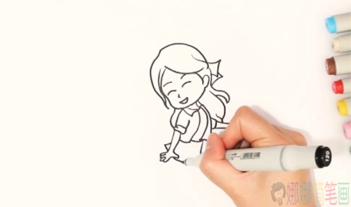 踢毽子简笔画