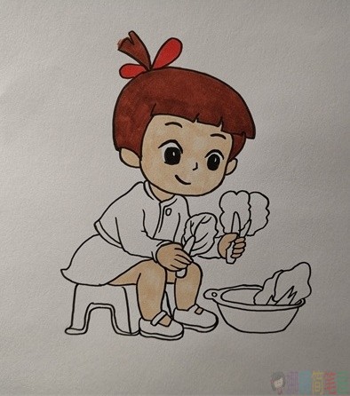 珍惜粮食简笔画,我是勤劳小少年简笔画