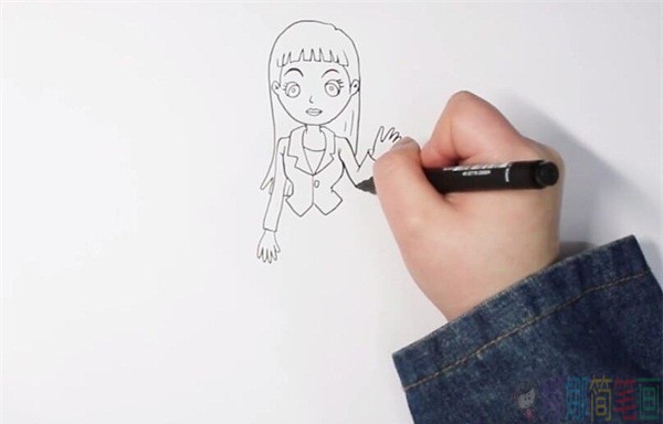白领姐姐简笔画教学