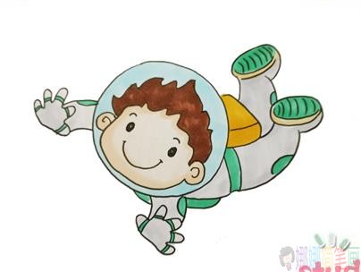 太空宇航员简笔画画法步骤
