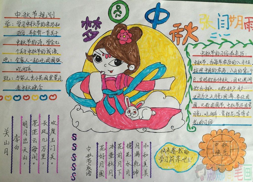 中秋节小学生手抄报图片