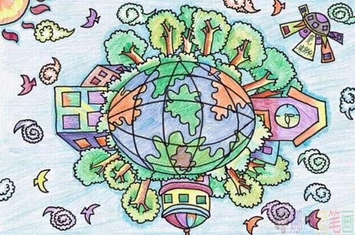 保护环境幼儿绘画作品
