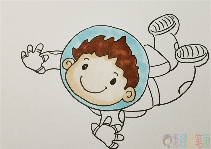 太空宇航员简笔画画法步骤