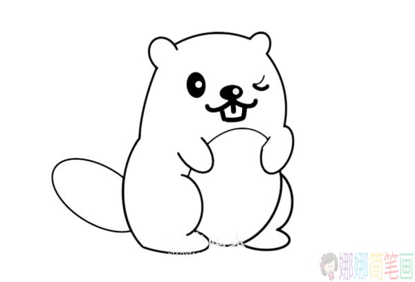 河狸简笔画,河狸怎么画