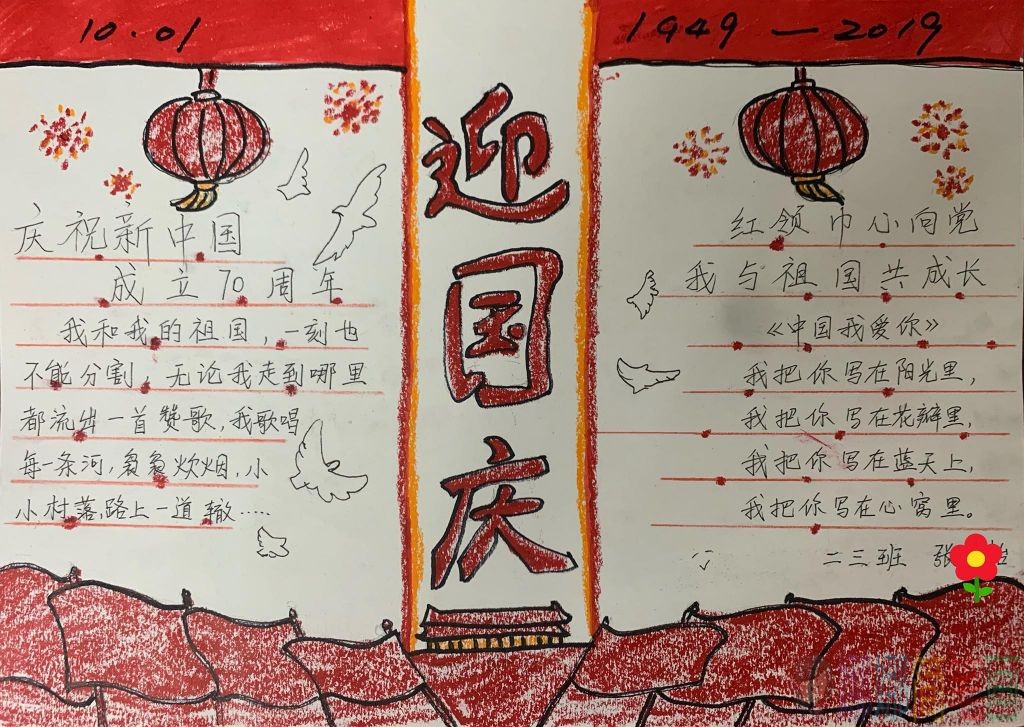 快乐国庆主题手抄报图片