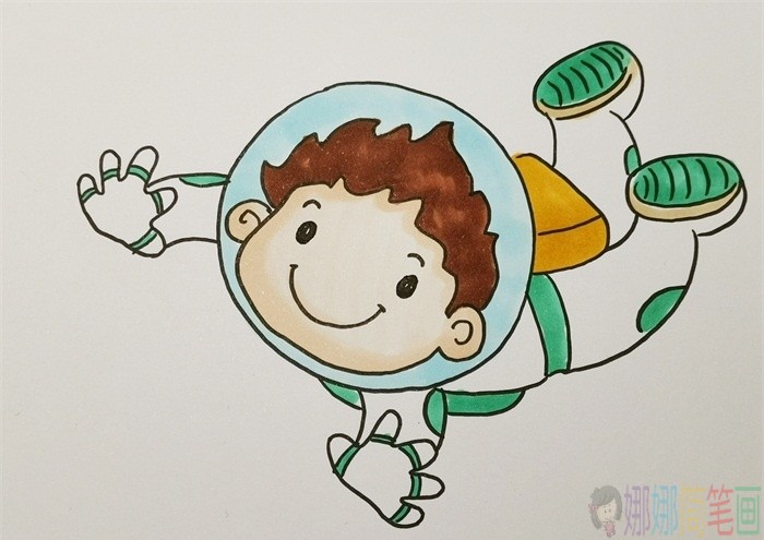 太空宇航员简笔画画法步骤