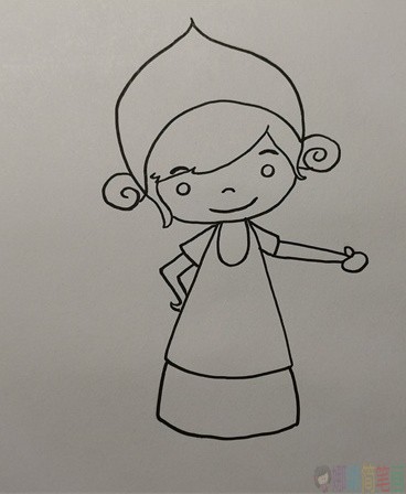 打扫卫生的女孩简笔画
