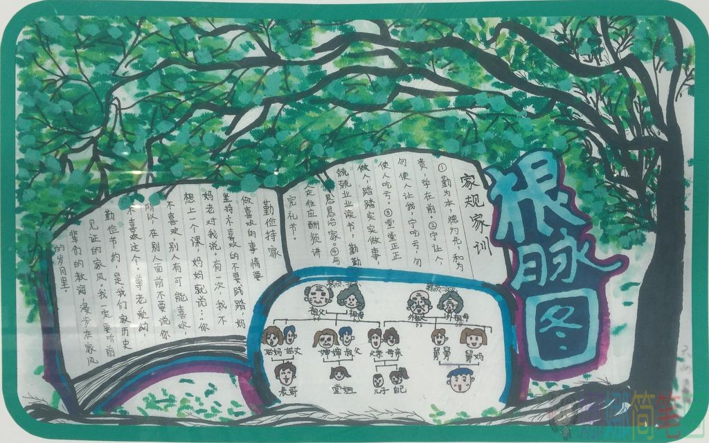 我家根脉图手抄报