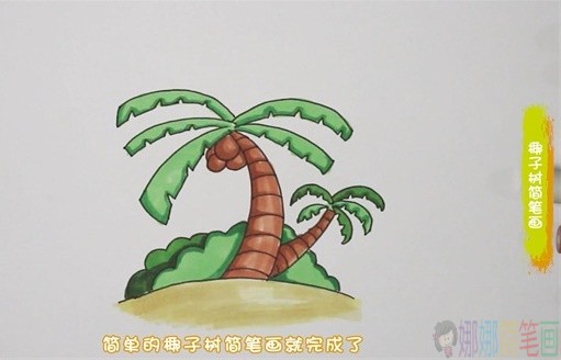 椰子树简笔画,椰子树儿童绘画