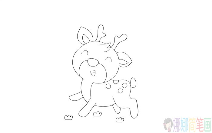 可爱的梅花鹿简笔画画法