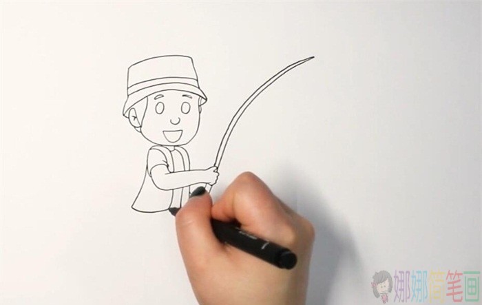 钓鱼的人简笔画