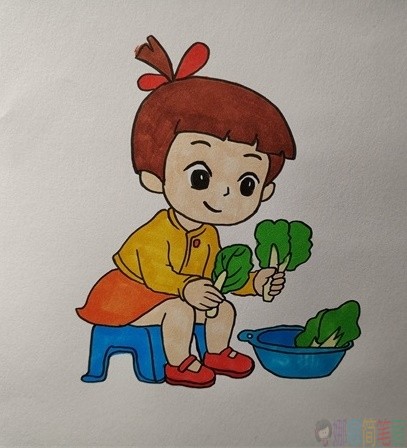 珍惜粮食简笔画,我是勤劳小少年简笔画