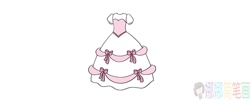 婚纱简笔画,婚纱的画法
