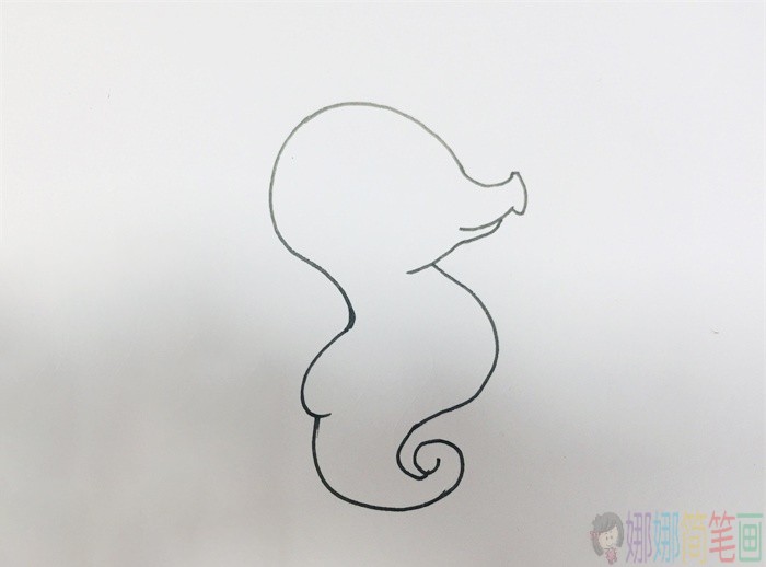 海马简笔画,海马幼儿画法