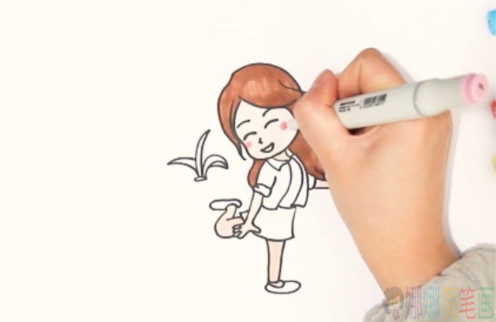 踢毽子简笔画