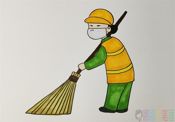 环卫工人简笔画,环卫工人怎么画
