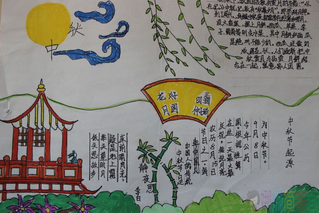 喜迎中秋手抄报图片