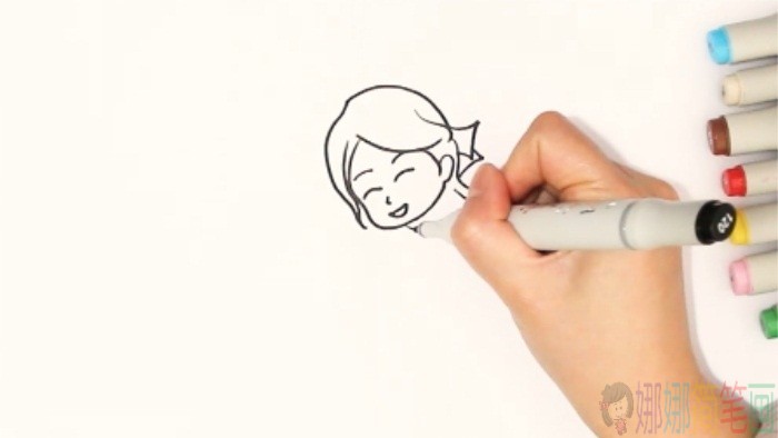 踢毽子简笔画