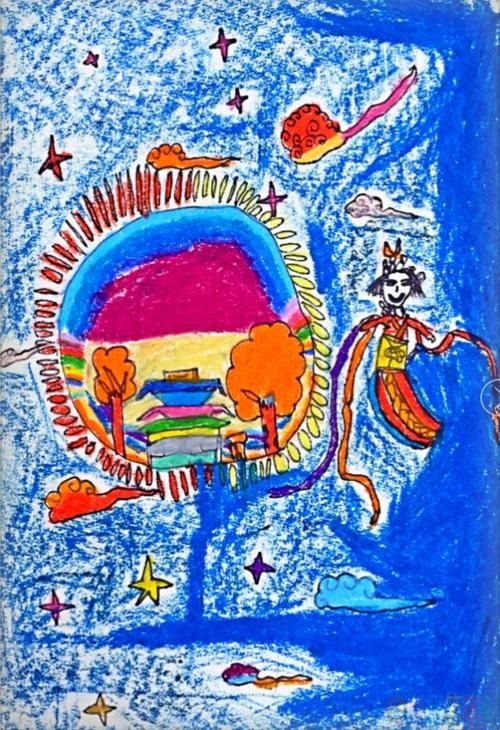 关于中秋节的儿童绘画作品图片