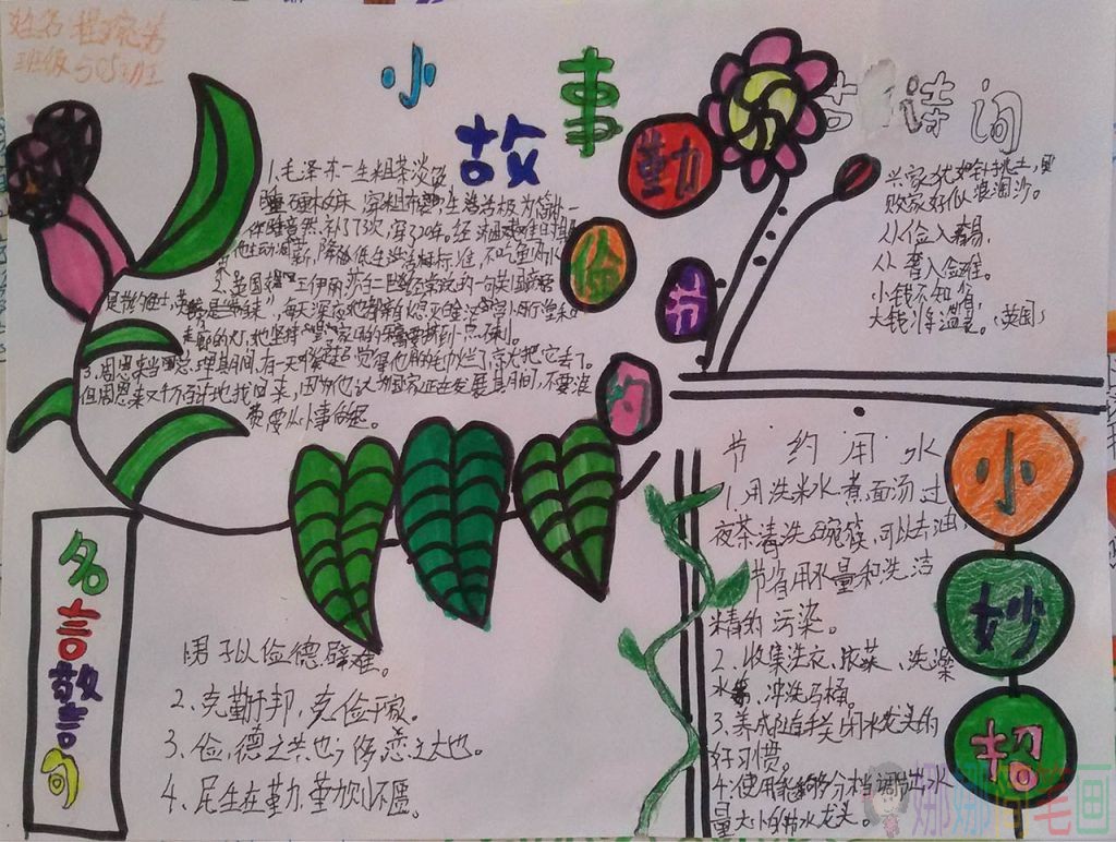 勤俭节约主题手抄报大全