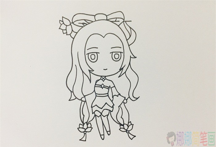 Q版貂蝉简笔画画法步骤