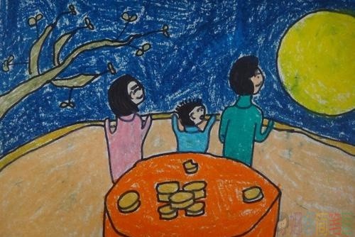中秋节儿童画简单好学
