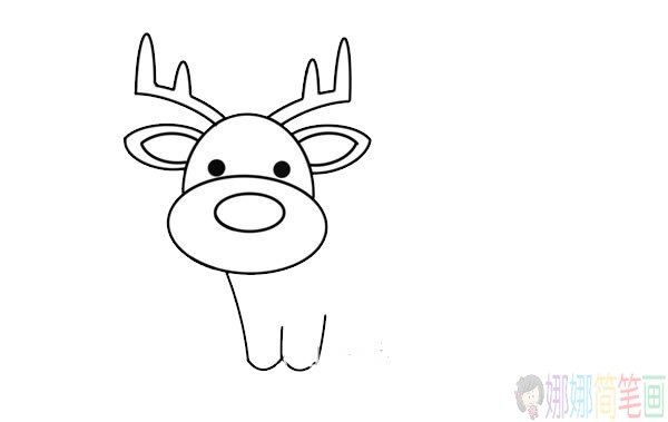 驯鹿简笔画,驯鹿儿童画教程