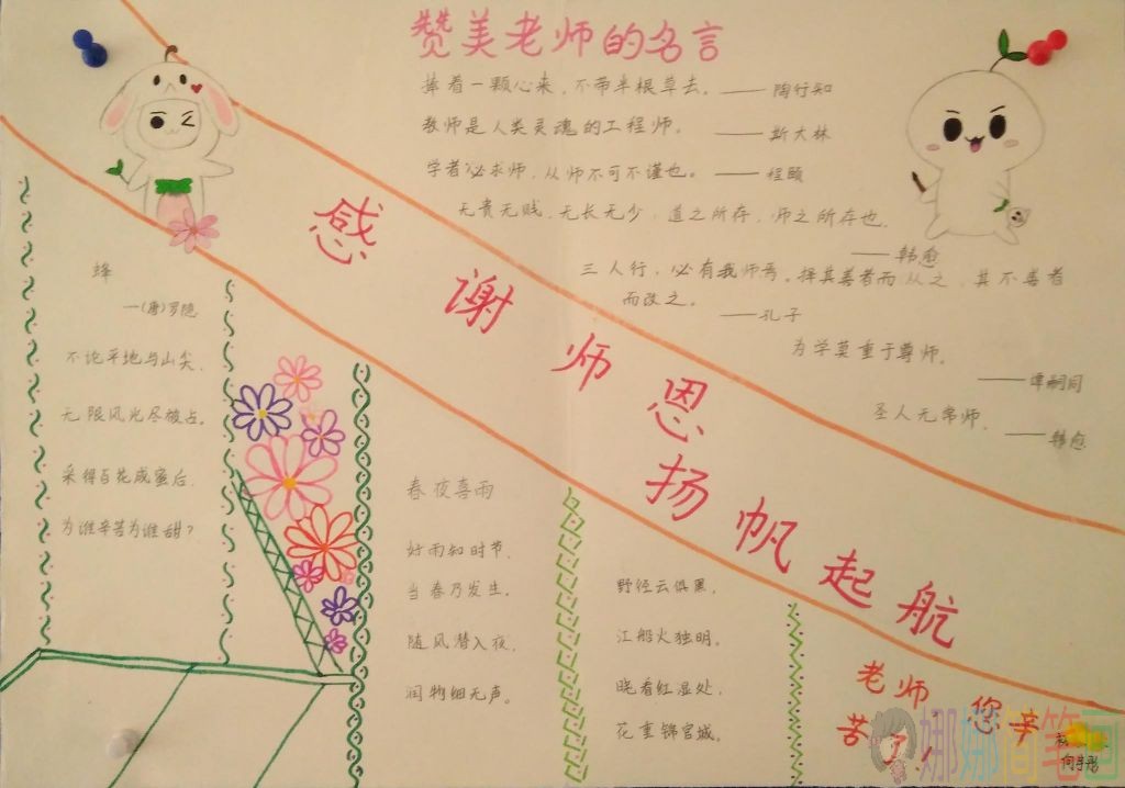 教师节师恩难忘手抄报