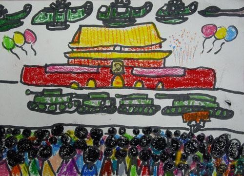 青少年国庆节绘画作品图片