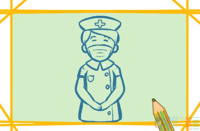 抗疫护士阿姨人物简笔画