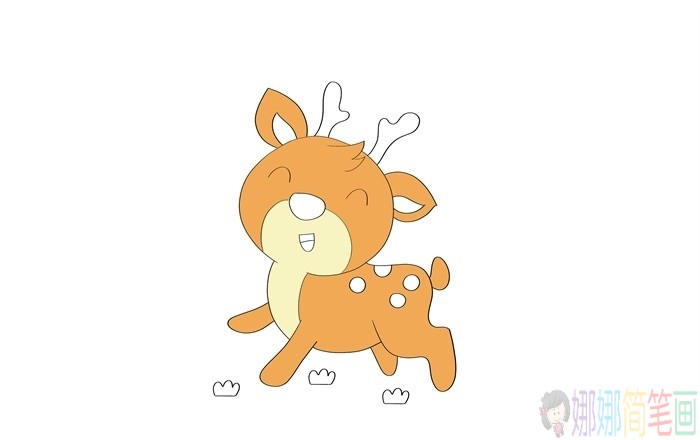 可爱的梅花鹿简笔画画法